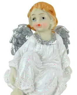 Sošky, figurky - anjeli MAKRO - Anjel strieborný 7x7,5cm