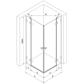 Sprchovacie kúty MEXEN/S - Lunar Duo sprchovací kút dvere krídlové 110 x 90, transparent, zlato kartáčovaná 834-110L-090P-55-00