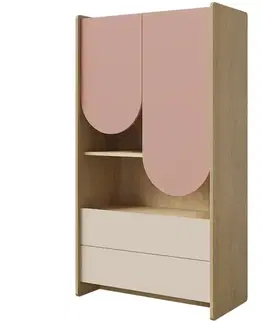 Regály Regál Lexi 6 Cremona/Macadamia/Ružová