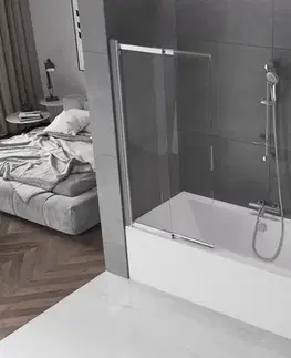 Sprchové dvere MEXEN - Fox 2-krídla posuvná vaňová zástena 85 x 150, transparent, chróm 891-085-002-01-00