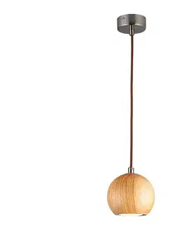Svietidlá  Závesný luster na lanku 1xGU10/10W/230V, priemer 11 cm, masív/jaseň WRG011