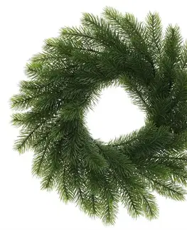 Vianočné dekorácie Umelý smrekový veniec, pr. 30 cm, zelená