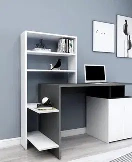 Písacie stoly Písací stôl Melis - White, Anthracite