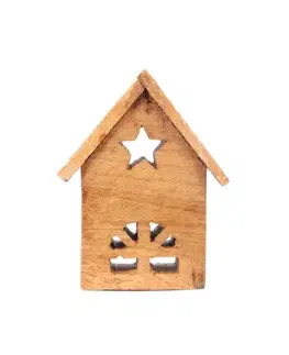Ostatné vianočné dekorácie Kinekus Dekorácia domček 9,5x9,5x11 cm mango