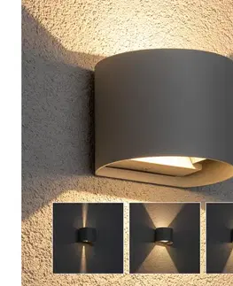 LED osvetlenie BRILAGI - LED Vonkajšie nástenné svietidlo RONDO LED/6W/230V šedá IP54 WO-HR60431-LED-OEM-SA