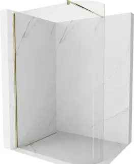 Sprchové dvere MEXEN/S - Kioto Sprchová zástena WALK-IN zaoblená 90 x 200, transparent 8 mm, zlatá 800-090-101-50-06