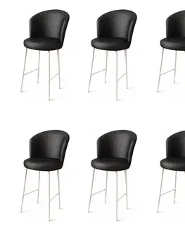 Barové stoličky Bar Stool Set (6 Pieces) Uras - Black, White