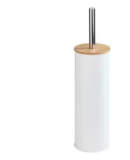 Svietidlá WENKO 24393100 - WC kefa TORTONA 9,5x38,5 cm biela/hnedá 24393100