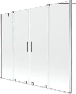 Sprchové dvere MEXEN/S - Velar Duo Dvojkrídlová posuvná vaňová zástena 200 x 150, transparent, chróm 896-200-000-02-01