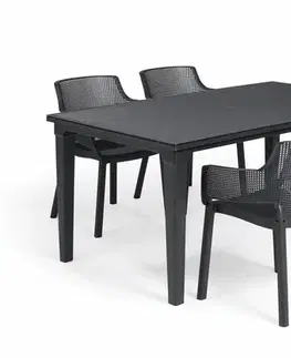 Záhradné plastové zostavy Elvisia Záhradný set CALLAN 4 + 1 | grafit