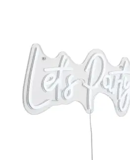 Nástenné osvetlenie Neónová nástenná lampa biela vrátane LED - Let's Party