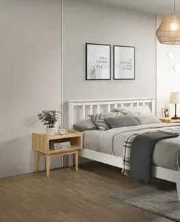 Manželské postele Manželská drevená posteľ CHLOE 180, biela