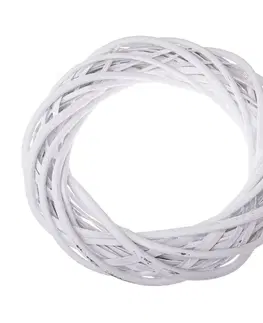 Kvety Prútený veniec Elemetary biela, priemer 30 cm