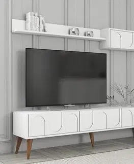 Obývacie steny TV skrinka / Obývacia stena Lyon 2 - White, Walnut