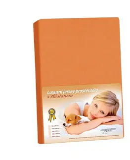 Plachty Bellatex Jersey prestieradlo s elastanom mandarínková, 160 x 200 cm