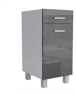 Kuchynské skrinky stojace Kuchynská skrinka Lucjan D1F1S 40 LUX čierna