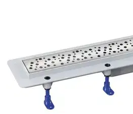 Sprchovacie kúty AQUALINE - MARMI podlahový žľab s roštom z nerezové oceli, L-910, DN50 1702-90