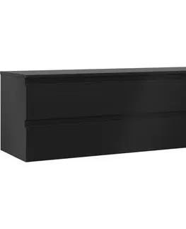 Kúpeľňový nábytok MEXEN/S - Orio kúpeľňová skrinka pod umývadlo 140 cm s doskou, 2 zásuvky, čierna mat 91A10-14047-2-BFFC71
