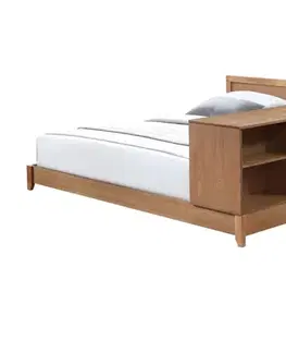 Postele KONDELA Obys 160 posteľový rám s komodou dub