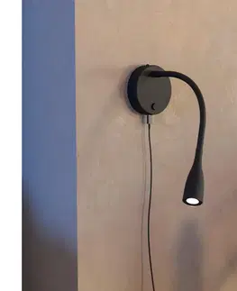 Svietidlá Eglo 901781 - LED flexibilná nástenná lampa s USB OLIVANDINO LED/3,8W/230V čierna 901781