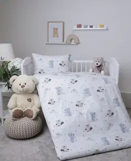 Detské obliečky MKLozkoviny.sk Bavlnené obliečky Renforcé  do postieľky – Lesní priatelia - 100 × 135 cm - 40 x 60 cm