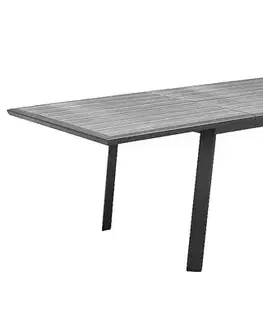 Stolčeky DEOKORK Hliníkový stôl ALORA 170/264x101 cm (šedo-hnedý)