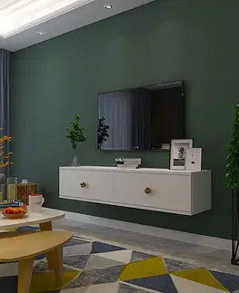 TV stolíky TV stolík Zuzu 120 - White, Gold