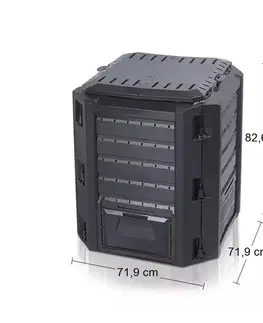 Kompostéry NABBI IKL380C záhradný kompostér 380 l čierna