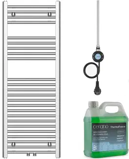 Doplnky do kúpeľne CERANO - Kúpeľňový elektrický radiátorový set Benito - WIFI - 300W - chróm - 1200x450 mm CER-317984
