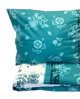 Obliečky Obliečky flanelové Carmela zelená 200x140cm+90x70cm TiaHome