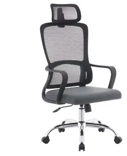 Kancelárske stoličky KONDELA Randy kancelárske kreslo čierna / sivá / chróm