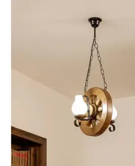 Svietidlá BRILAGI - Luster na reťazi ROATA 2xE14/40W/230V buk/orech EX-01062