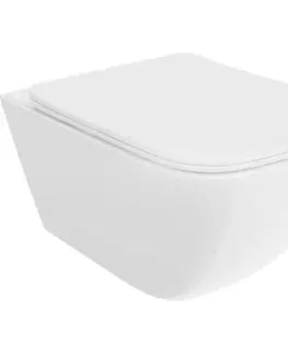 Záchody MEXEN/S - Timo Závesná WC misa Rimless Tornado vrátane sedátka s slow slim, duroplast, biela lesk 30650200T