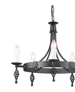 Svietidlá Elstead BY5-BLACK - Luster na reťazi BELFRY 5xE14/60W/230V BY5-BLACK