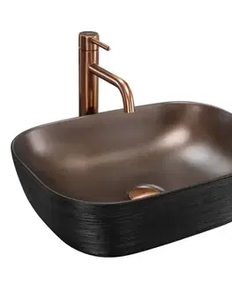 Umývadlá Umývadlo Belinda black brush/copper - na dosku