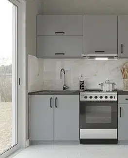 Kuchynské linky CAPRI M 180 malá kuchynská linka, sivá