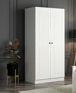 Šatňové skrine Šatníková skriňa Kale Membran White - 190