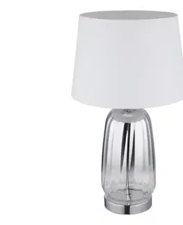 Lampy Globo 24142W - Stolová lampa CLASSY 1xE27/40W/230V biela/strieborná 24142W