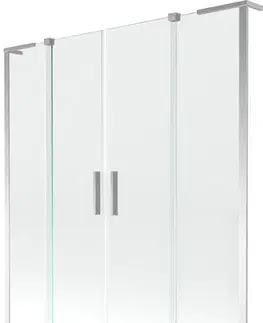 Sprchové dvere MEXEN/S - Velar L Duo dvojkrídlová posuvná vaňová zástena 140 x 150, transparent, chróm 896-140-003-02-01