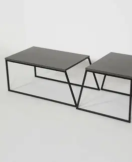 Konferenčné stolíky Súprava konferenčných stolíkov Orta Black and Anthracite, 2 ks