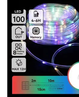 LED osvetlenie  B.V.  - LED solárna svetelná reťaz 100×LED / 8 režimov, 12 m, IP65, viacfarebná B10303K9F