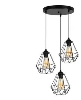Svietidlá HEXE Luster na lanku DIAMENT 3xE27/60W/230V 0060