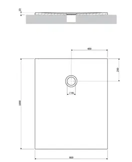 Vane OMNIRES - AQUAPURE liaty mramor - vanička protišmyková, 80 x 100 cm, biela mat AQUAPURE80-100BM