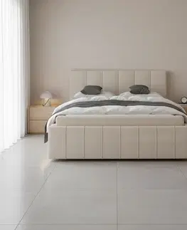 Postele Elvisia Manželská posteľ MONACO s výklopným roštom | béžová 140 x 200 cm