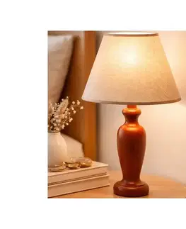 Lampy  Stolná lampa AMFORA 1xE27/60W/230V hnedá/buk LN-1.D/RUS