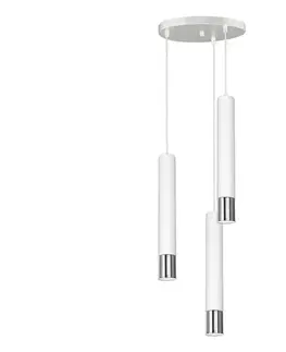 Svietidlá  Luster na lanku NEST 3xGU10/8W/230V biela/lesklý chróm 1055