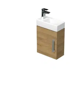 Kúpeľňový nábytok Kúpeľňová skrinka s umývadlom SAT Cube Way 1 40x47,5x20 cm dub Hickory mat CUBE320401DDH CUBE320401DDH