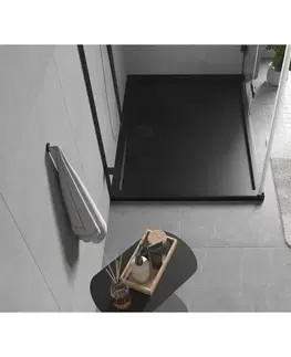 Vane MEXEN - Flow sprchová vanička obdĺžniková slim 90 x 95, čierna mat 46R709095