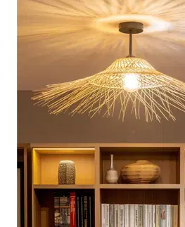 Svietidlá BRILAGI - LED prisadený luster CERIA BOHO 1xE27/60W/230V priemer 70 cm čierna/béžová BG3989+EG781124