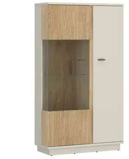 Vitríny a regály do obývačky Vitrína Mosano LUSV102 2D dub cremona